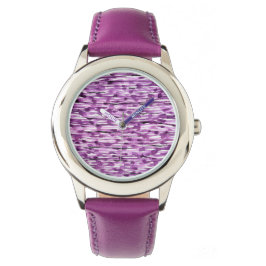 Reloj De Pulsera Rayas abstractas de acuarela púrpura