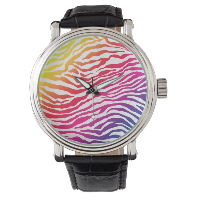 Reloj De Pulsera Rayas arcoiris (Anverso)