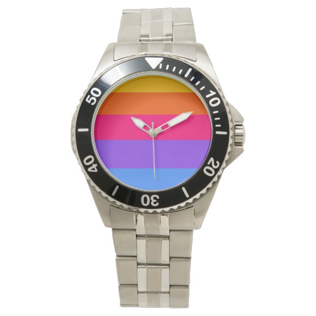 Reloj De Pulsera Rayas arcoiris (Anverso)