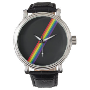 Reloj De Pulsera Rayas arcoiris Geométricas mínimas