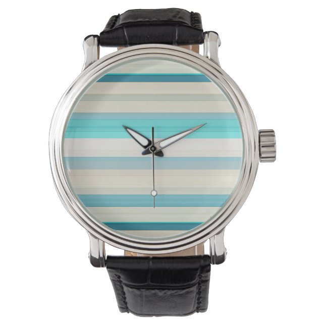 Reloj De Pulsera Rayas blancas de aqua lindas (Anverso)