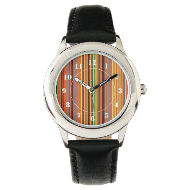 Reloj De Pulsera Rayas coloridas (Anverso)