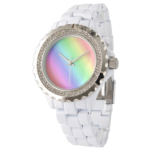 Reloj De Pulsera Rayas de arcoíris brillantes (Angular)