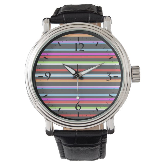 Reloj De Pulsera Rayas de color lisas (Anverso)