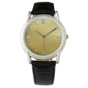 Reloj De Pulsera Rayas del satén del oro del art déco