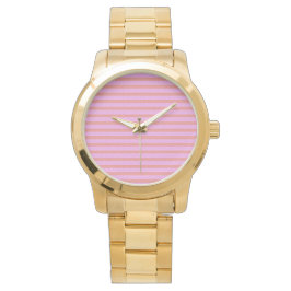 Reloj De Pulsera Rayas geométricas rosadas