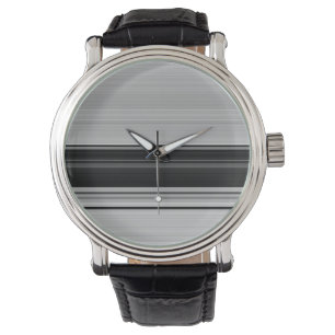 Reloj De Pulsera Rayas grises negras lindas