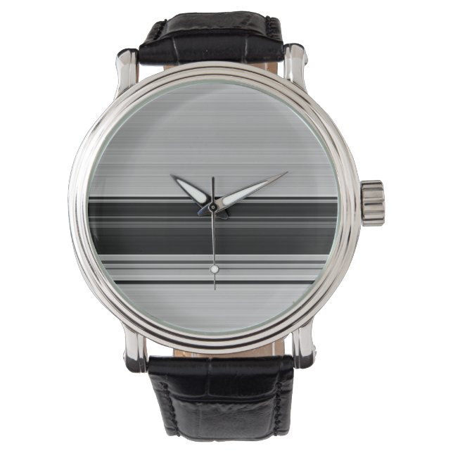 Reloj De Pulsera Rayas grises negras lindas (Anverso)