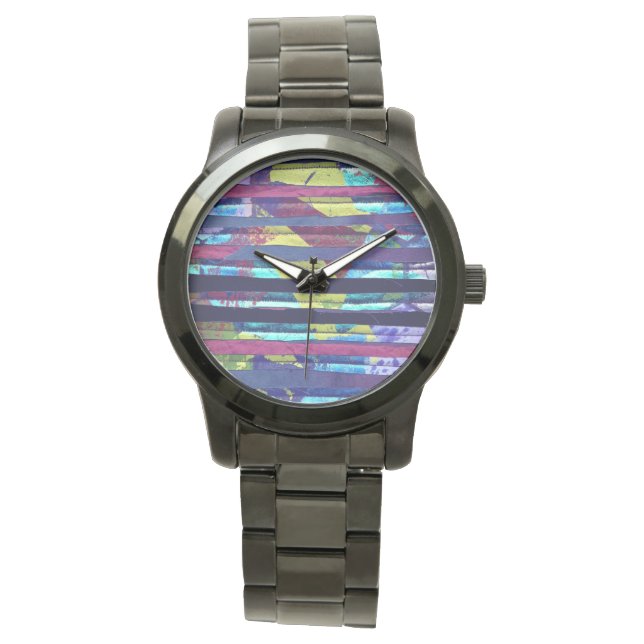 Reloj De Pulsera Rayas metálicas (Anverso)