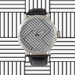 Reloj De Pulsera Rayas modernas en negro, blanco y gris - fresco<br><div class="desc">¡No son puntas típicas! Patrón rayado moderno en negro,  blanco y gris. ¡Sin tiempo y genial! Arte digital - diseñado por Marions Artwork. ¡Un gran regalo para él!</div>
