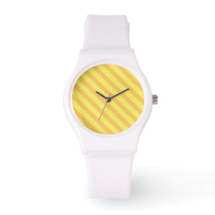 Reloj De Pulsera Rayas naranjas diagonales amarillas