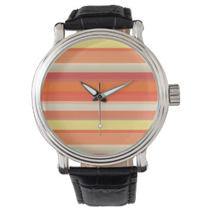 Reloj De Pulsera Rayas rojas de naranja suave