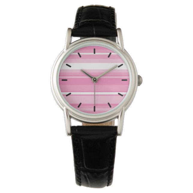 Reloj De Pulsera Rayas rosas (Anverso)