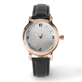 Reloj De Pulsera Rayas satinadas plateadas Art Deco