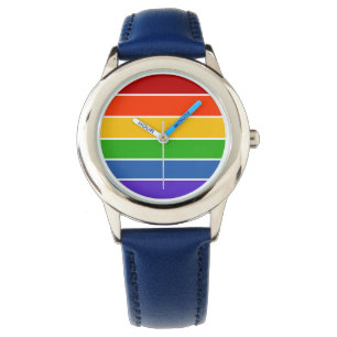Reloj De Pulsera Rayo arcoiris blanco