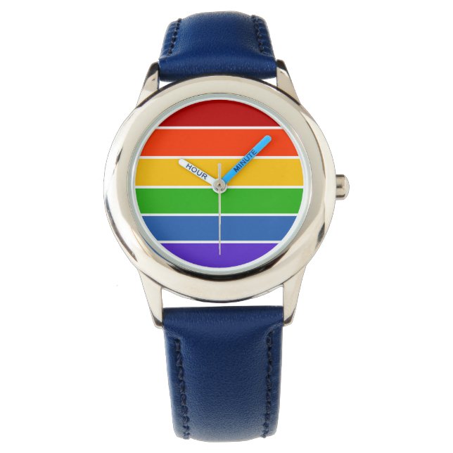 Reloj De Pulsera Rayo arcoiris blanco (Anverso)
