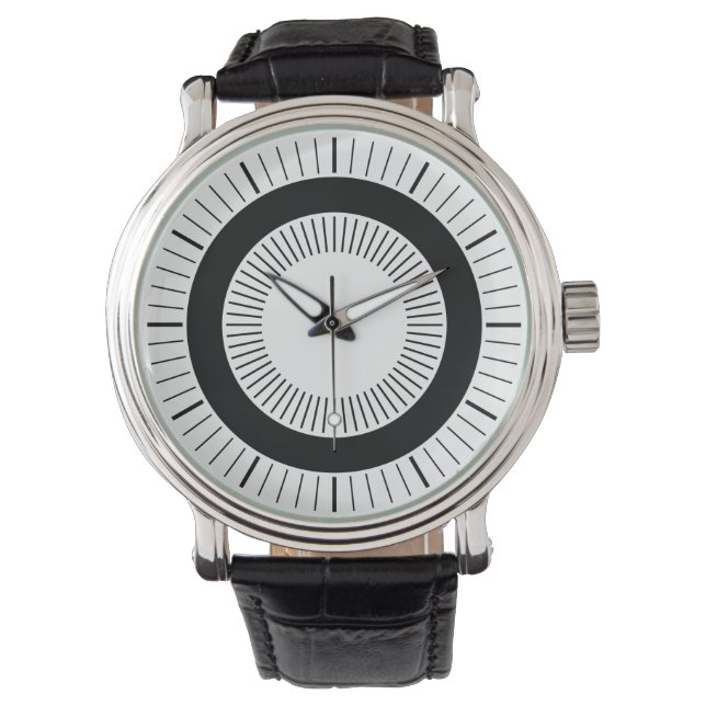 Reloj De Pulsera Rayos Concéntricos - Negro (Anverso)