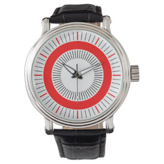 Reloj De Pulsera Rayos Concéntricos - Rojo