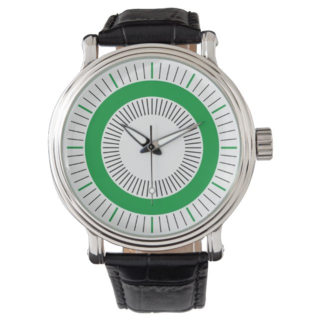 Reloj De Pulsera Rayos Concéntricos - Verde de hierba (Anverso)
