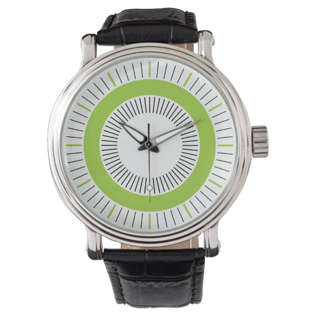Reloj De Pulsera Rayos Concéntricos - Verde marciano (Anverso)