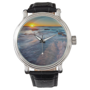 Reloj De Pulsera Rayos de sol iluminan el Océano Pacífico
