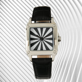Reloj De Pulsera Rayos retro en blanco y negro