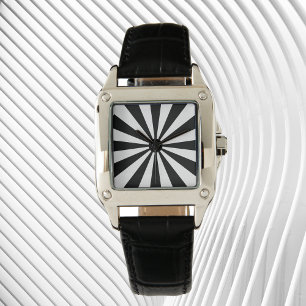 Reloj De Pulsera Rayos retro en blanco y negro