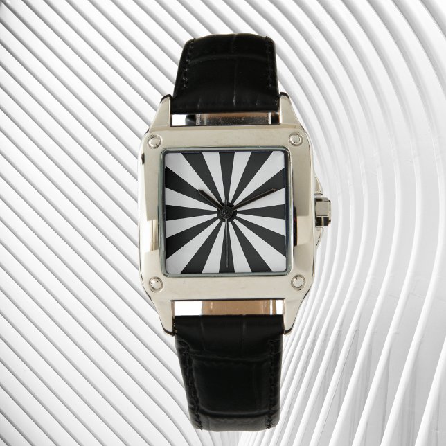 Reloj De Pulsera Rayos retro en blanco y negro (Subido por el creador)