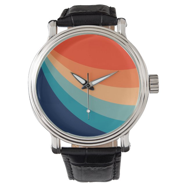 Reloj De Pulsera Rayos solares retro coloridos (Anverso)