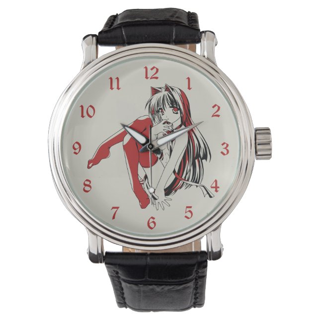 Reloj De Pulsera RBP, Neko, el Chica sexy de Anime (Anverso)