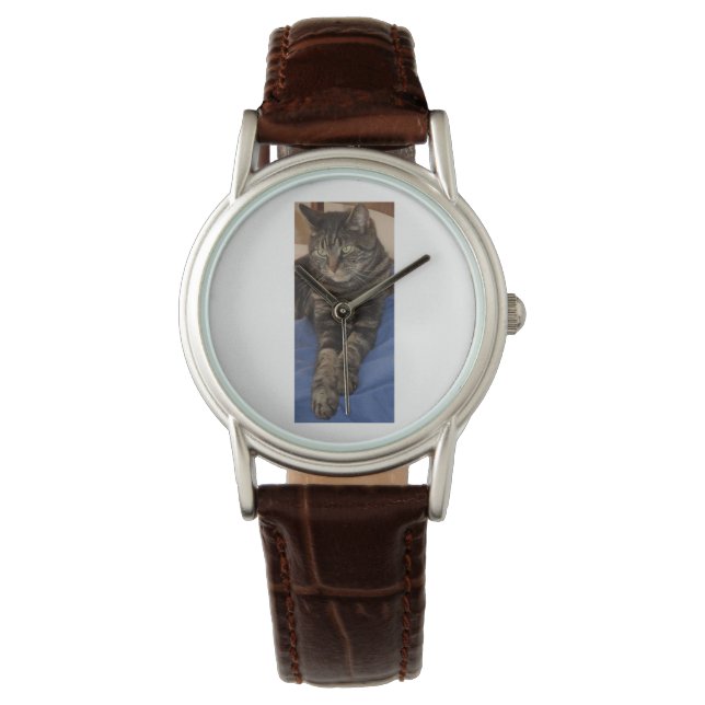 Reloj De Pulsera Real Dave Women's Classic Brown Leather Strap (Anverso)