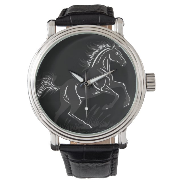 Reloj De Pulsera Rearing Horse Silhouette Watch (Anverso)