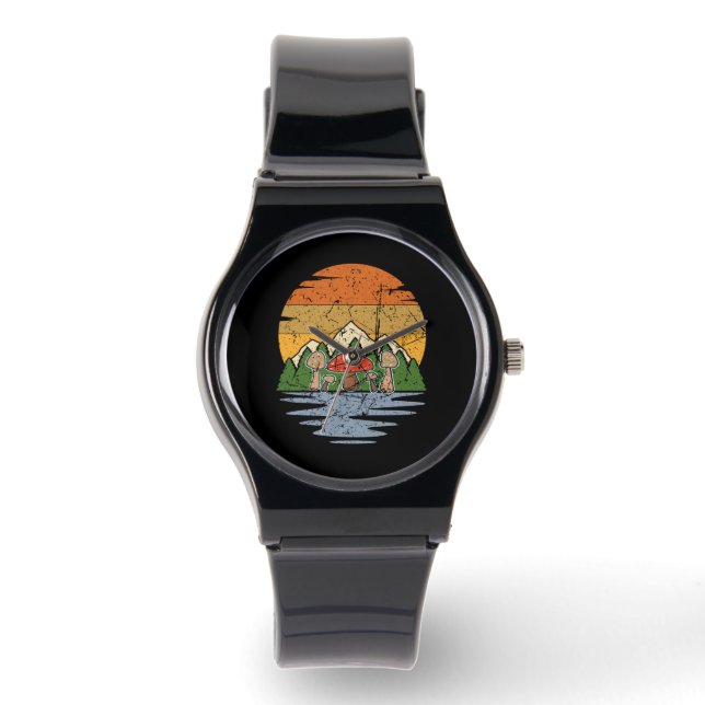 Reloj De Pulsera Recolección de champiñones retro (Anverso)