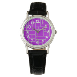 Reloj De Pulsera Rectángulos púrpura