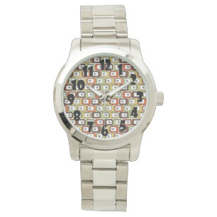 Reloj De Pulsera Rectángulos retro con estallidos estelares