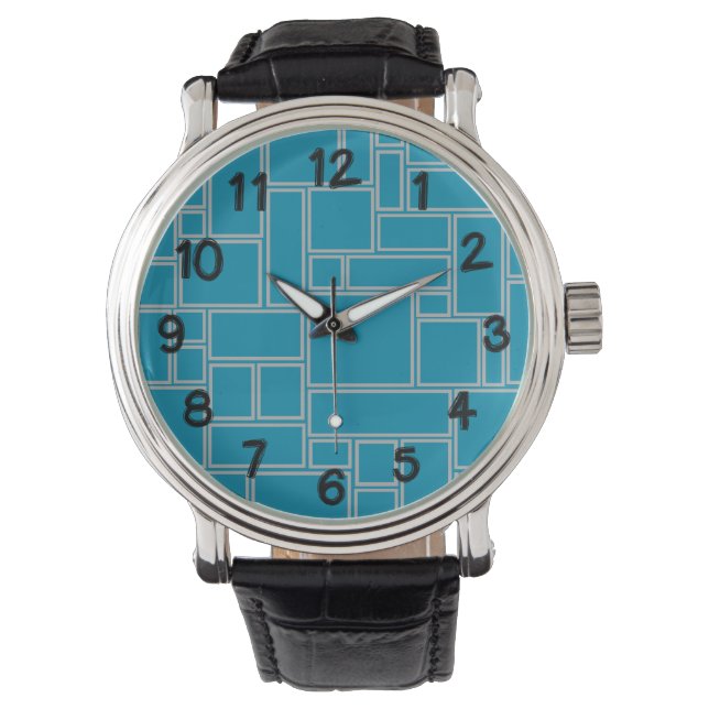 Reloj De Pulsera Rectángulos verde azulados (Anverso)