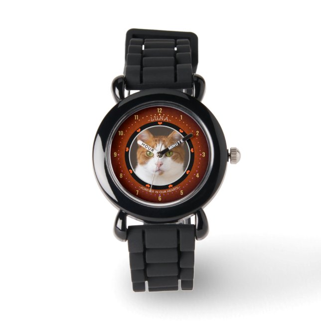 Reloj De Pulsera Recuerdo de mascota, Tributo a gato (Anverso)