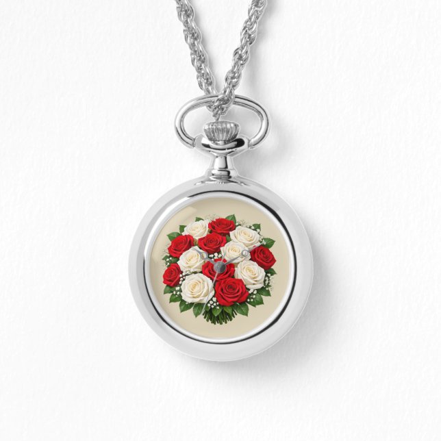 Reloj De Pulsera Red and white roses (Anverso)