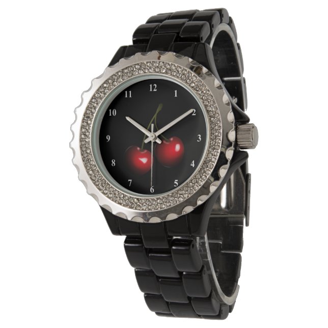 Reloj De Pulsera Red Cherries Black Watch (Angular)