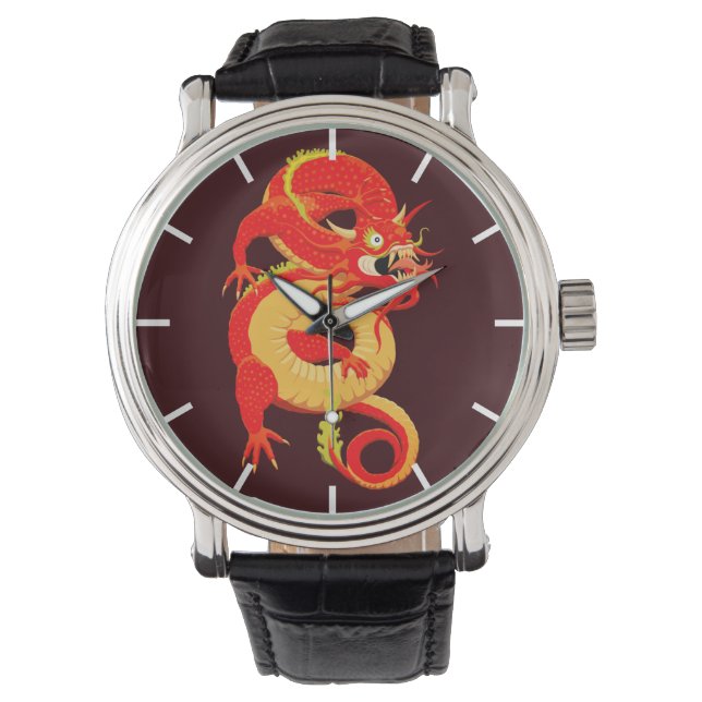 Reloj De Pulsera Red Chinese Dragon Watch (Anverso)