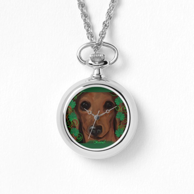 Reloj De Pulsera Red Dachshund (Anverso)