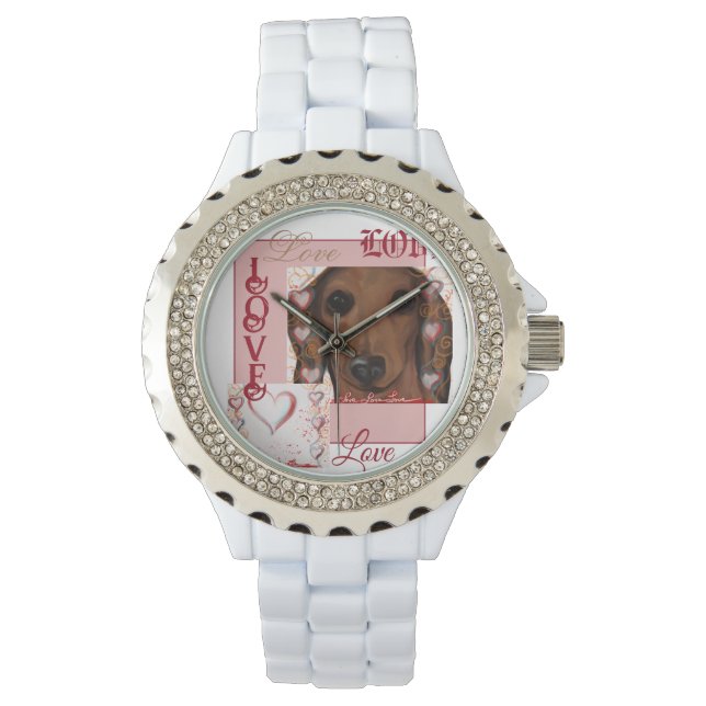 Reloj De Pulsera Red Dachshund (Anverso)