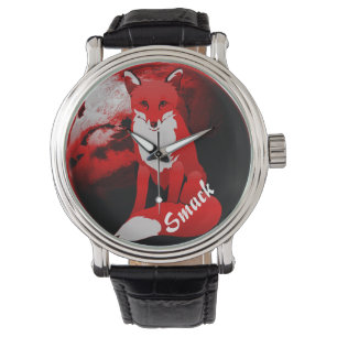 Reloj De Pulsera Red Fox Design Personalizado Unisex Writing Watch