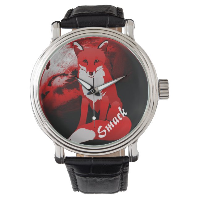 Reloj De Pulsera Red Fox Design Personalizado Unisex Writing Watch (Anverso)
