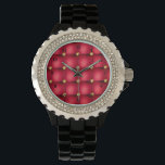 Reloj De Pulsera Red Gold Diamond Tufted Watch<br><div class="desc">Relojes con Diamante Rojo y Oro Tapado Textura de cuero Lujo Joyas Doradas Regalo Personalizado - También puedes añadir tu Texto / Nombre / más - Haz tu regalo especial - Redimensionar y mover o eliminar y añadir texto / elementos con la herramienta Personalización ! Diseño de MIGNED. Por favor,...</div>