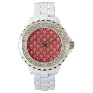 Reloj De Pulsera Red Gold Diamonts Tufted Watch