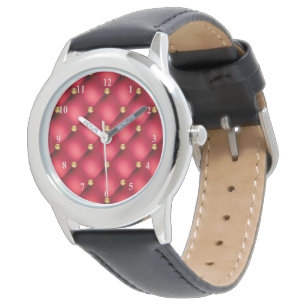 Reloj De Pulsera Red Gold Diamonts Tufted Watch