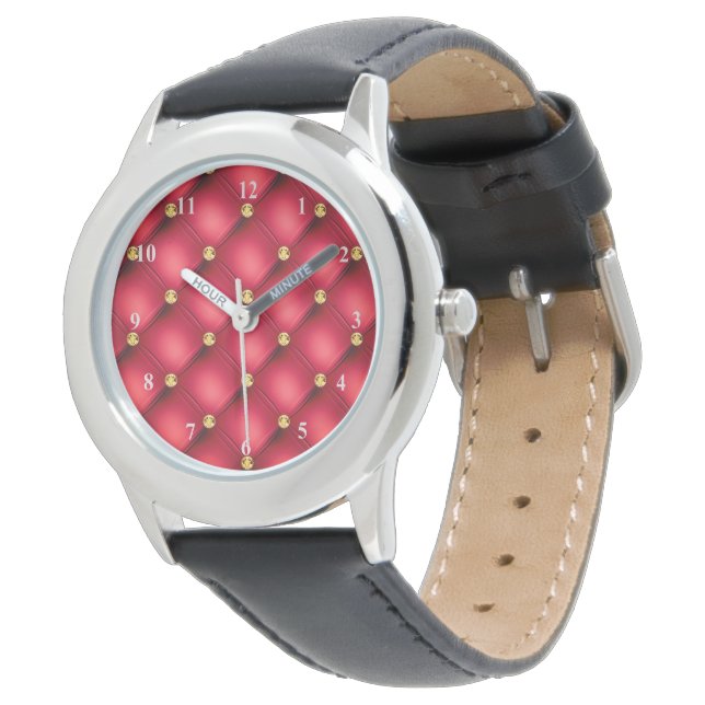 Reloj De Pulsera Red Gold Diamonts Tufted Watch (Angular)