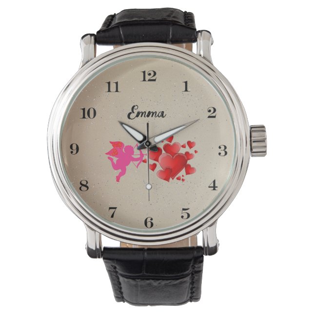 Reloj De Pulsera Red heart  romantic wallpaper (Anverso)