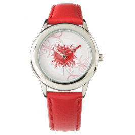 Reloj De Pulsera Red Heart Swirls Writes Watch